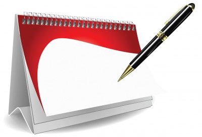calendar and pen