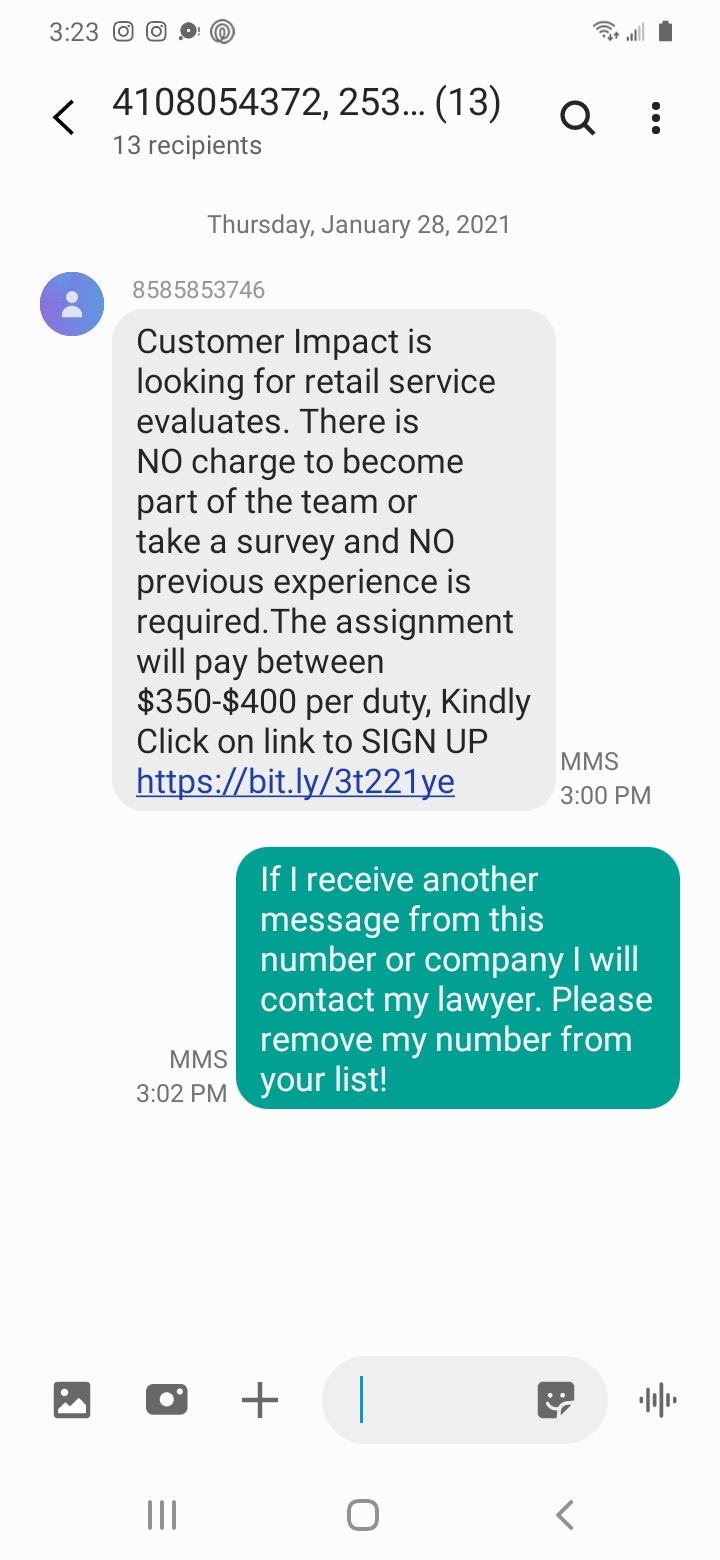 Scam Text #3 - Text Message